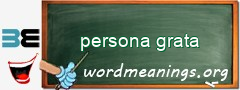 WordMeaning blackboard for persona grata